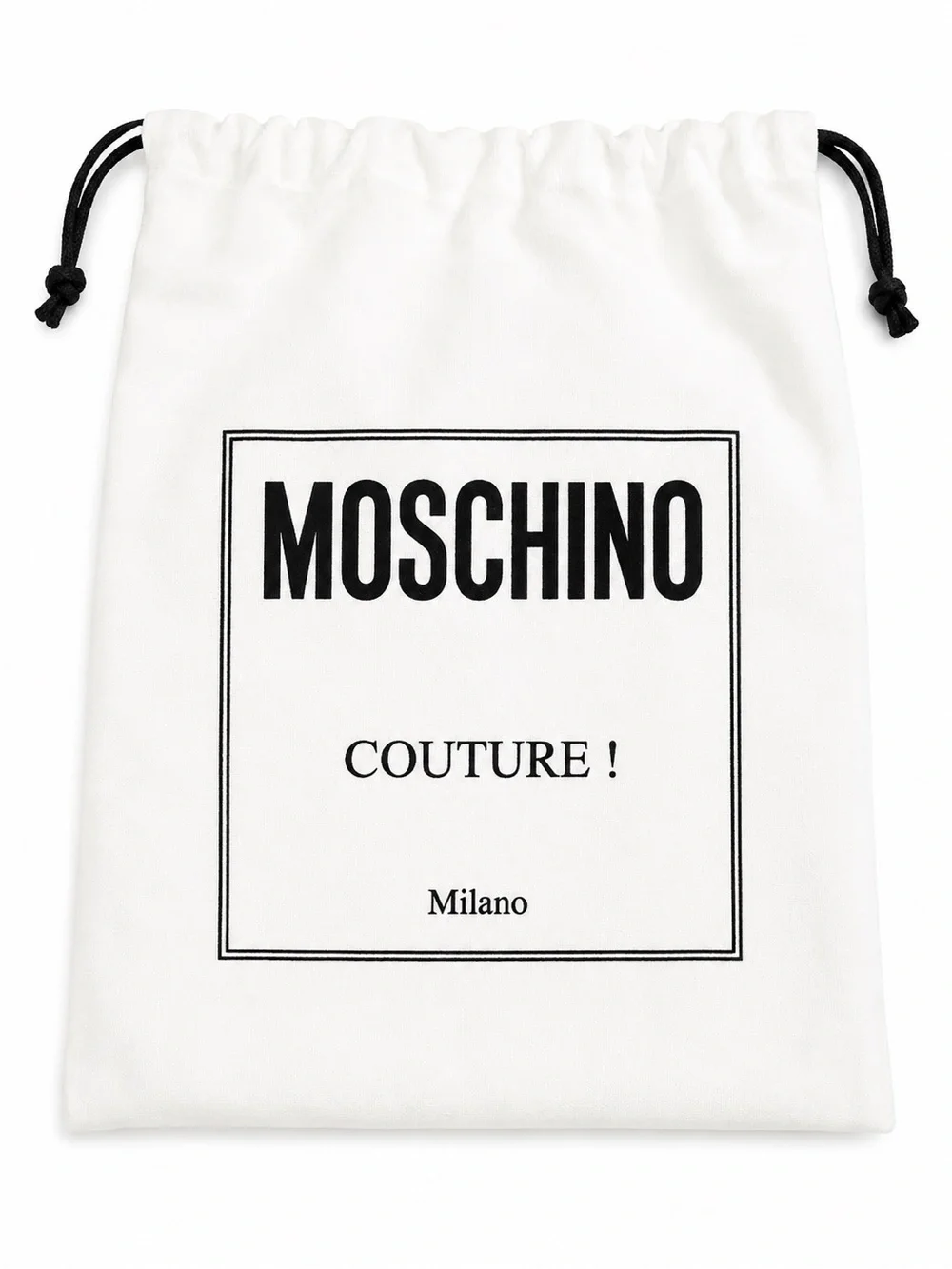 Moschino Heart Accent Round Leather Keychain - Black and Red